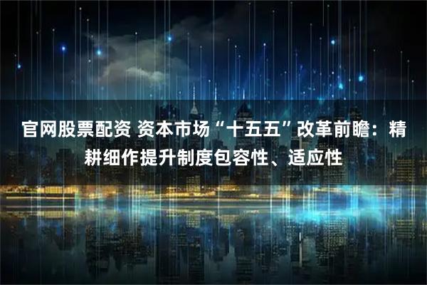官网股票配资 资本市场“十五五”改革前瞻:精耕细作提升制度包容性、适应性